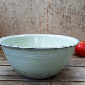 Pottery light blue bowl handmade, Ceramic medium sized bowl, Ceramic salad blue bowl, Pottery serving dish, Ceramic dinnerware, Gift for her