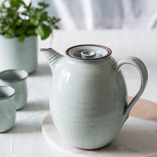 Ceramic Teapot Handmade Pottery Tea Pot Extra Large Navy Etsy