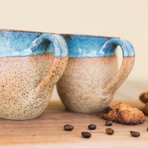Ceramic turquoise mug handmade, Ceramic tea cup, Pottery turquoise mug, Pottery coffee cup, Coffee lovers gift, Gift for her