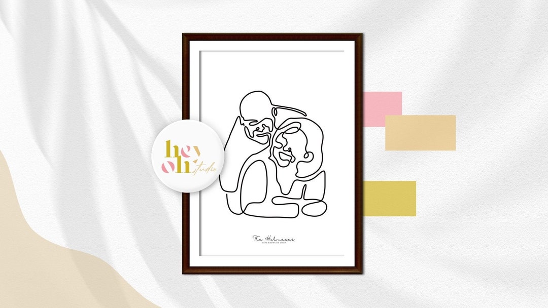 Custom Single Line Custom Illustration Single Line Portrait Anniversary Gift for Her ...