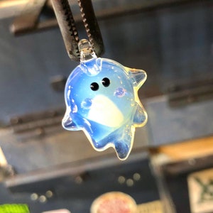 Ghost Pendant - Cute Glass Necklace - Ghost Necklace - glass jewelry - Heady Glass Pendant - Borosilicate Pendant - Glass Art