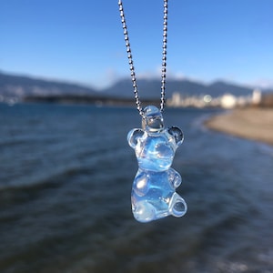 Glass Gummy Bear Pendant - Borosilicate Glass Gummy Bear pendant - Gummy Bear Necklace - Blown Glass Gummy Bear -