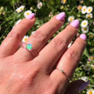 CUSTOM - Opal ring  - Opal ring - Glass jewelry - Blown Glass Opal - Borosilicate Opal ring - Glass Art