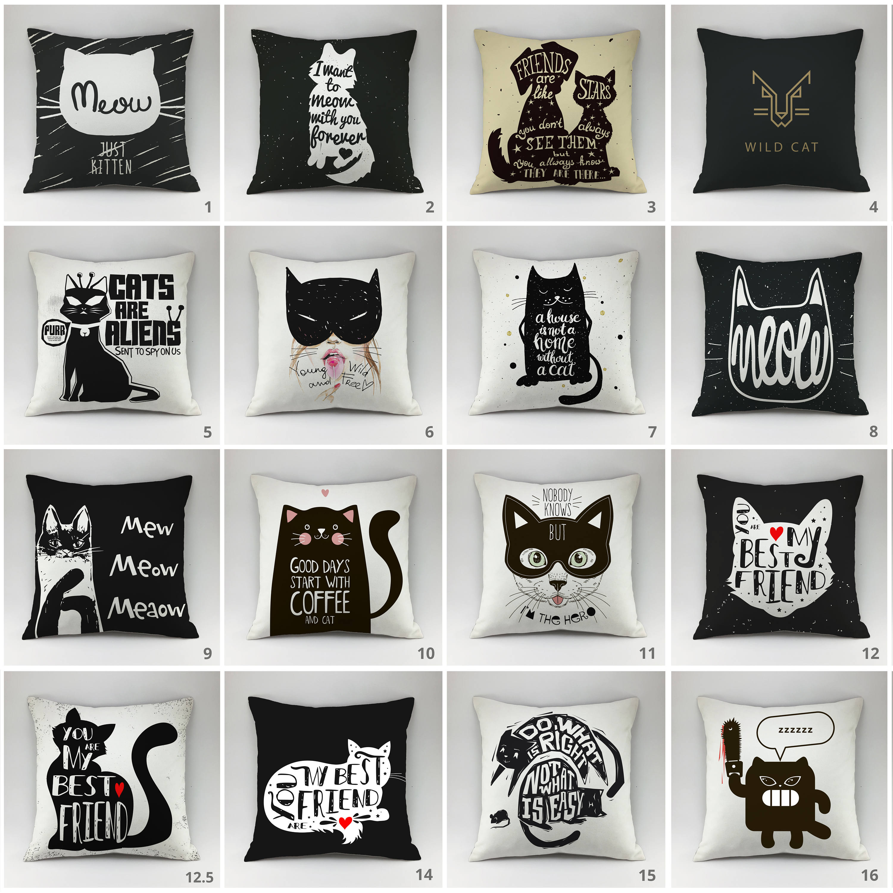 Funny cat pillow case Cat breed pillow cover Decorative pillow Etsy