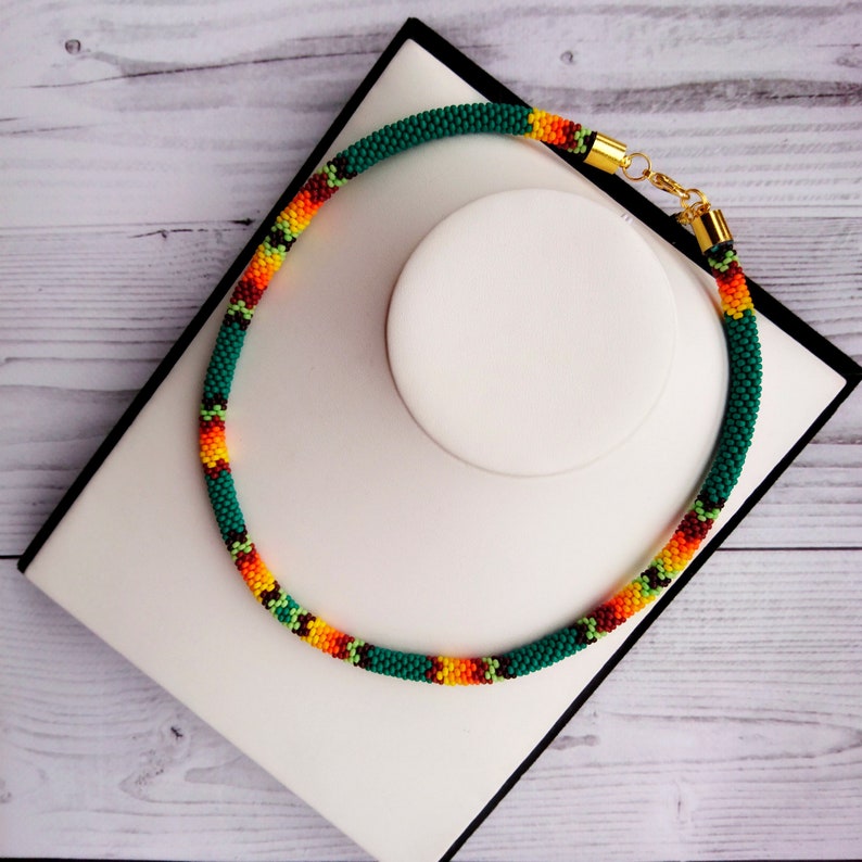 Native beaded rope necklace Clearance
