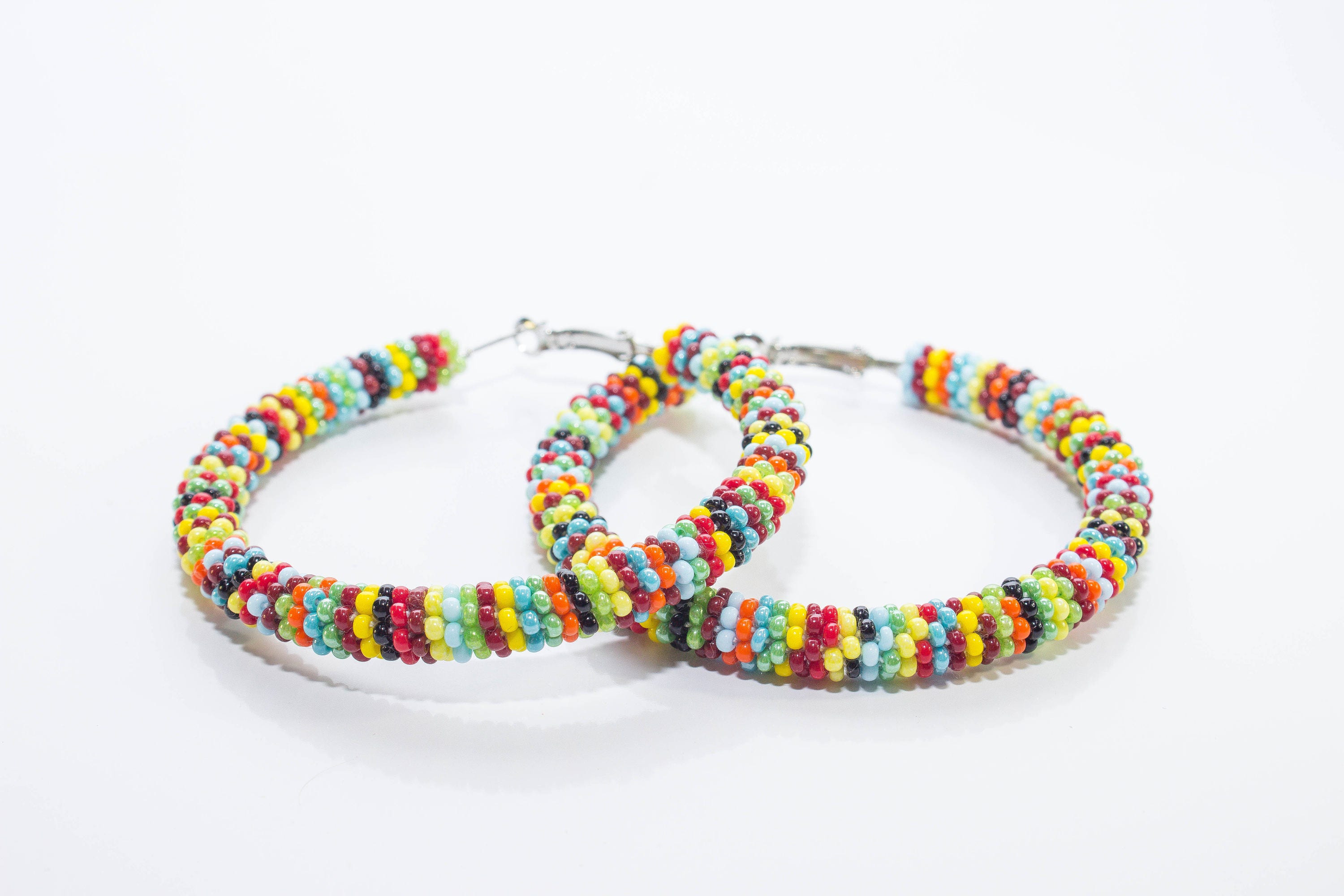 Seed Bead hoop earrings African Earrings Zulu Earrings Etsy