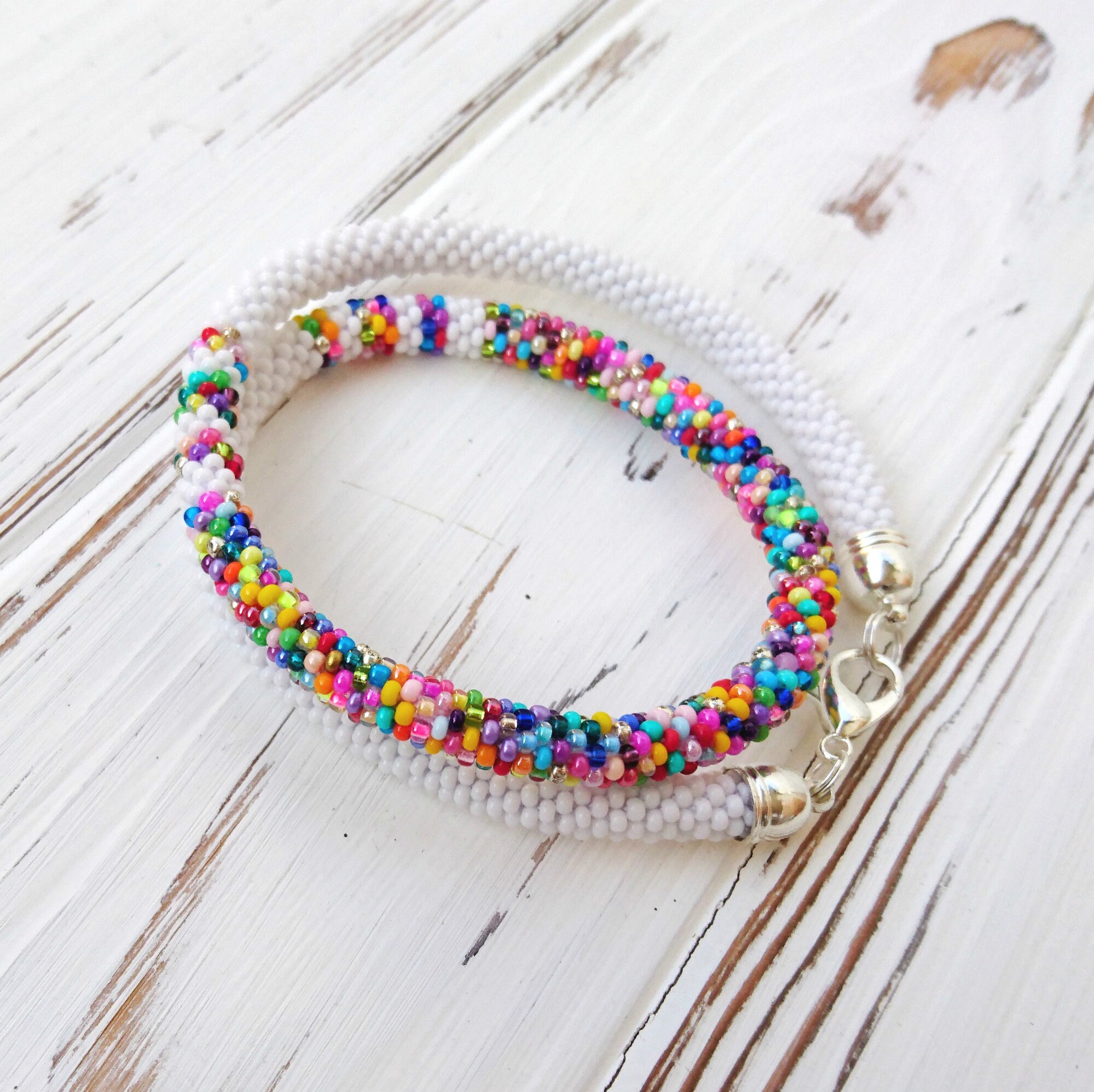 Dainty beaded choker Seed bead choker necklace Colorful | Etsy
