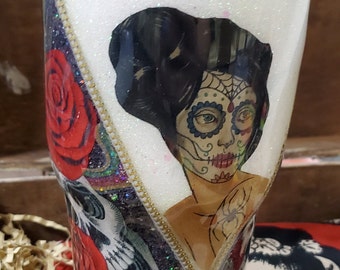 Dia de los Muertos Day of the Dead Catrina Calavera Sugar Skulls Stainless Steel Tumbler