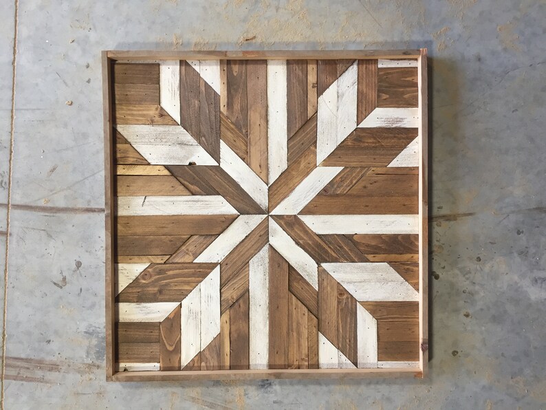 Barn Quilt Wooden Wall Art Geometric Wall Art Farmhouse Etsy