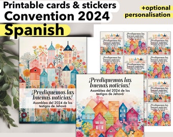 JW spanish convention 2024 card, declare the good news, personalised with personalisation encouraging printable sympathy cards encouragement