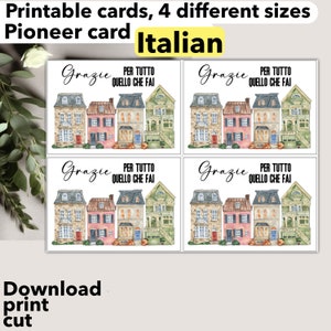 Carte de pionnier italien JW, cadeau de pionniers, carte d’encouragement carte d’aînés imprimable cartes de sympathie encouragement JW