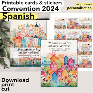 JW spanish convention 2024 card, declare the good news, personalised with personalisation encouraging printable sympathy cards encouragement