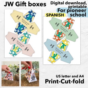 Caja de regalo imprimible para hermanas pioneras de la escuela de pioneros de JW, bolsa de regalo para hermanas pioneras, regalo de descarga digital para imprimir