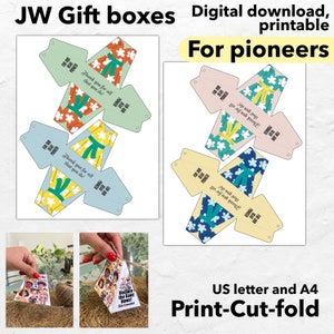 Caja de regalo imprimible para hermanas de la escuela pionera de JW, bolsa de regalo, regalo de pioneros, descarga digital, imprimible alentador