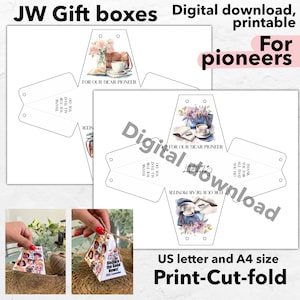 JW anciano pionero caja imprimible, bolsa de regalo los ancianos pioneros presentan regalo, descarga digital alentando imprimible