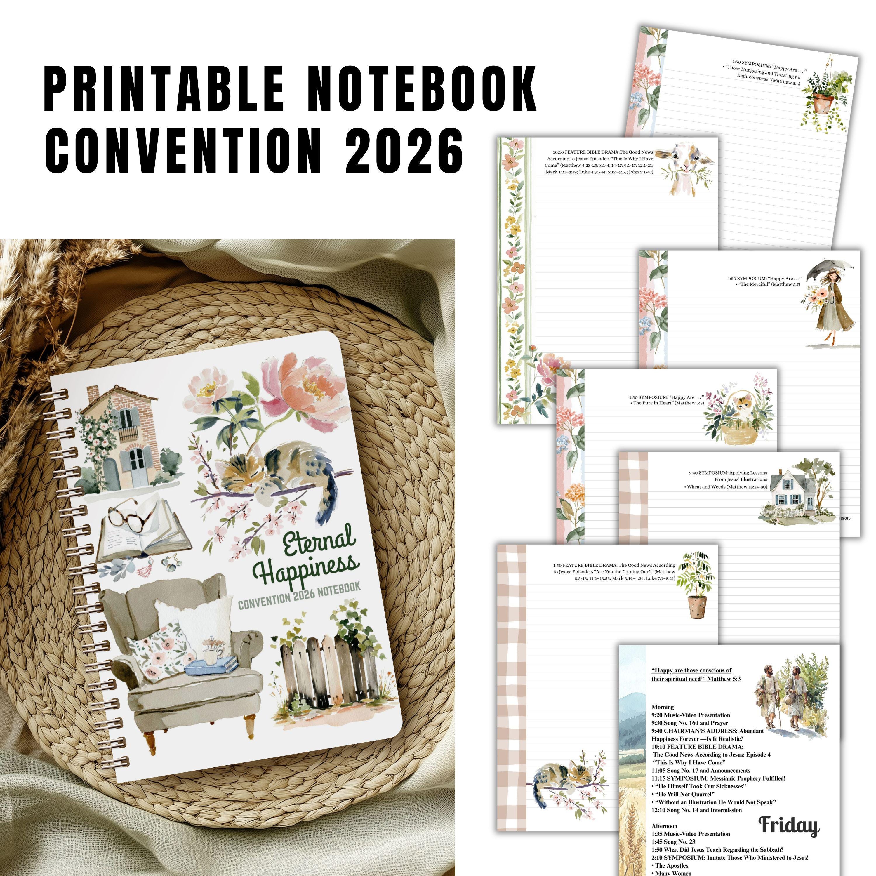 Convention Printable Notebook 2026. Eternal Happiness Stationary ...