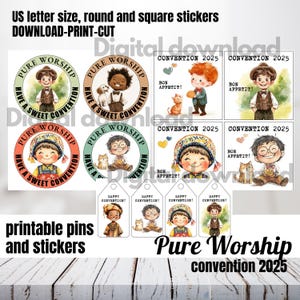 Carte JW Kids Sweets Convention 2025, épingle, autocollant à biscuits, cadeau de cartes de visite pour enfants de culte pur, rond encourageant