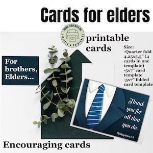 Card For elders thank you card brothers pioneers printable tie jacket sympathy cards Bible quote encouragement digital scripture