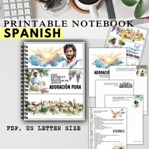 JW Spanish Convention afdrukbaar notitieboek 2025 Adoracion Pura Worship stationair notitieboek digitale download, doe-het-zelfdagboek