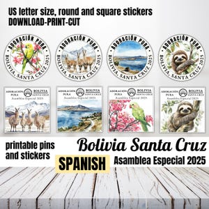Convenção especial da Bolívia JW espanhol 2025 adoração pura presente de broche de adoração pura, adesivo redondo de Santa Cruz encorajando simpatia encorajamento