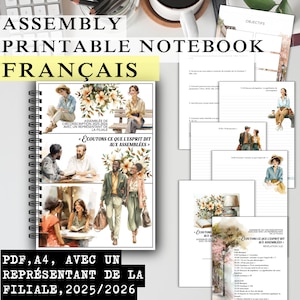 JW French assemblée de circonscription printable Notebook, 2025 2026 Écoutons ce que l’esprit dit aux assemblées, with branch representative