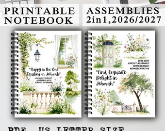 2in1 Assembly printable Notebook 2026 2027 stationary, With Branch Representative and circuit overseer, journal diy print yourself