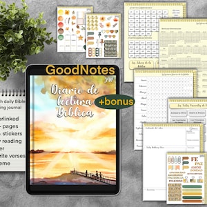 JW Spanish Bible journal reading notebook español lectura Biblica for GoodNotes, pdf iPad hyperlinked, with stickers notability Noteshelf