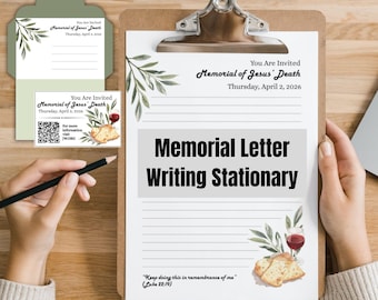 JW memorial 2026 letter writing stationery, printable stickers digital download for letter witnessing jw