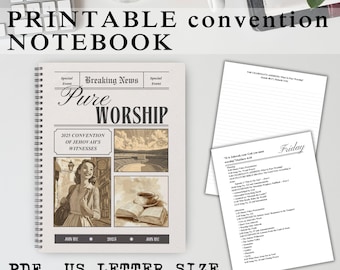 Cuaderno imprimible de la Convención 2025. Cuaderno digital de Adoración Pura, descargable, diario DIY.