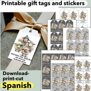 Pioneer Gift tag Espanhol irmão mais velho, adesivo para impressão. Obrigado presente de anciãos, download digital de papelaria,