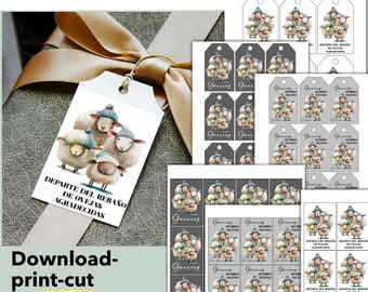 Pioneer Gift tag Spanish elder brother , sticker printable. Thank you elders gift, digital download stationery,