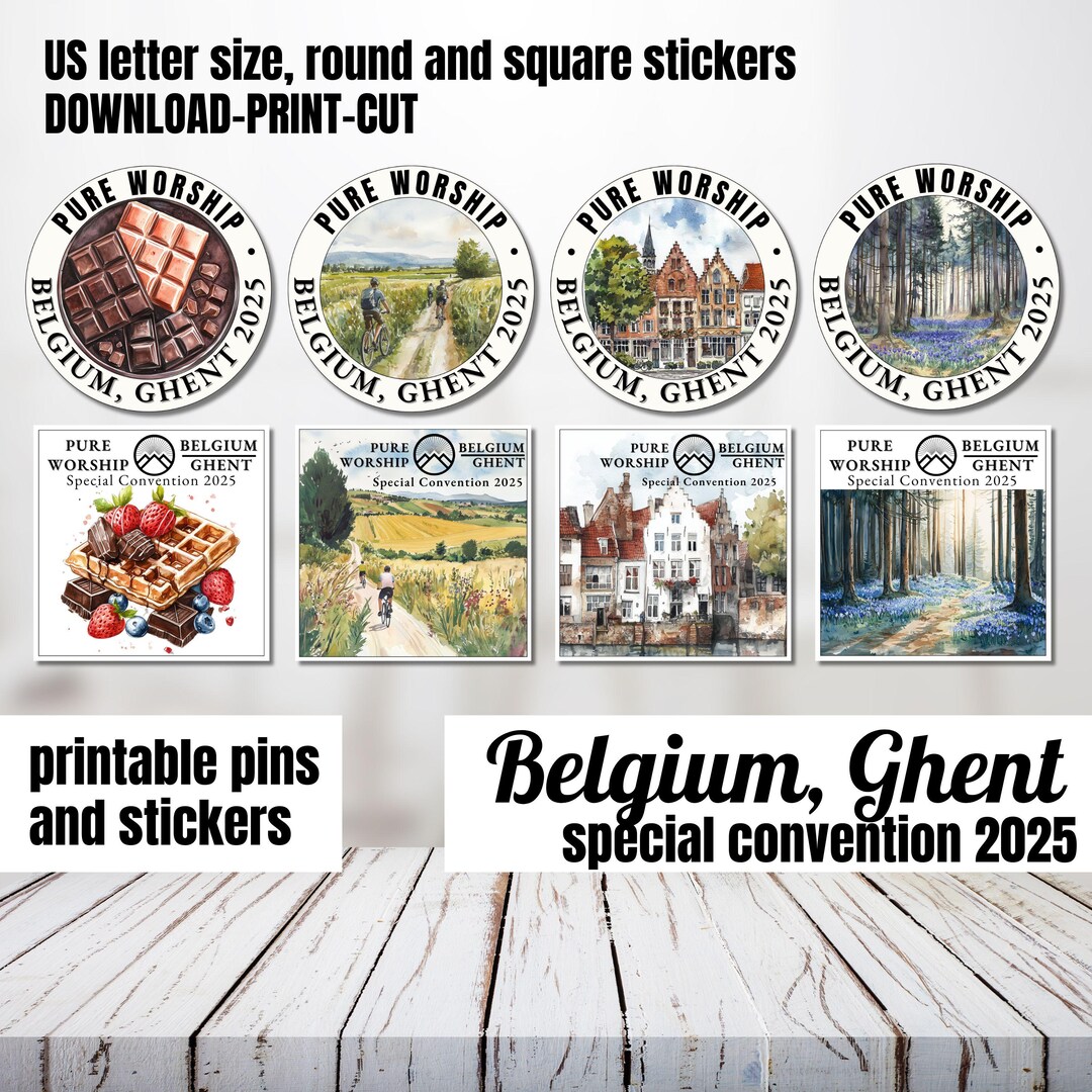 JW Belgium Special Convention 2025 Pure Worship Pin Gift, Ghent Round Sticker, JW Encouraging, Sympathy Encouragement - Etsy Japan