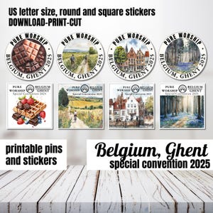 Convenção especial das JW Bélgica 2025, presente de broche de adoração pura, adesivo redondo de Ghent, JW encorajador, incentivo de simpatia