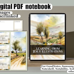 JW study Jesus-illustraties dagboek, digitaal notitieboek. GoodNotes-studieboek voor kinderen, voor persoonlijke studie, gezinsaanbidding