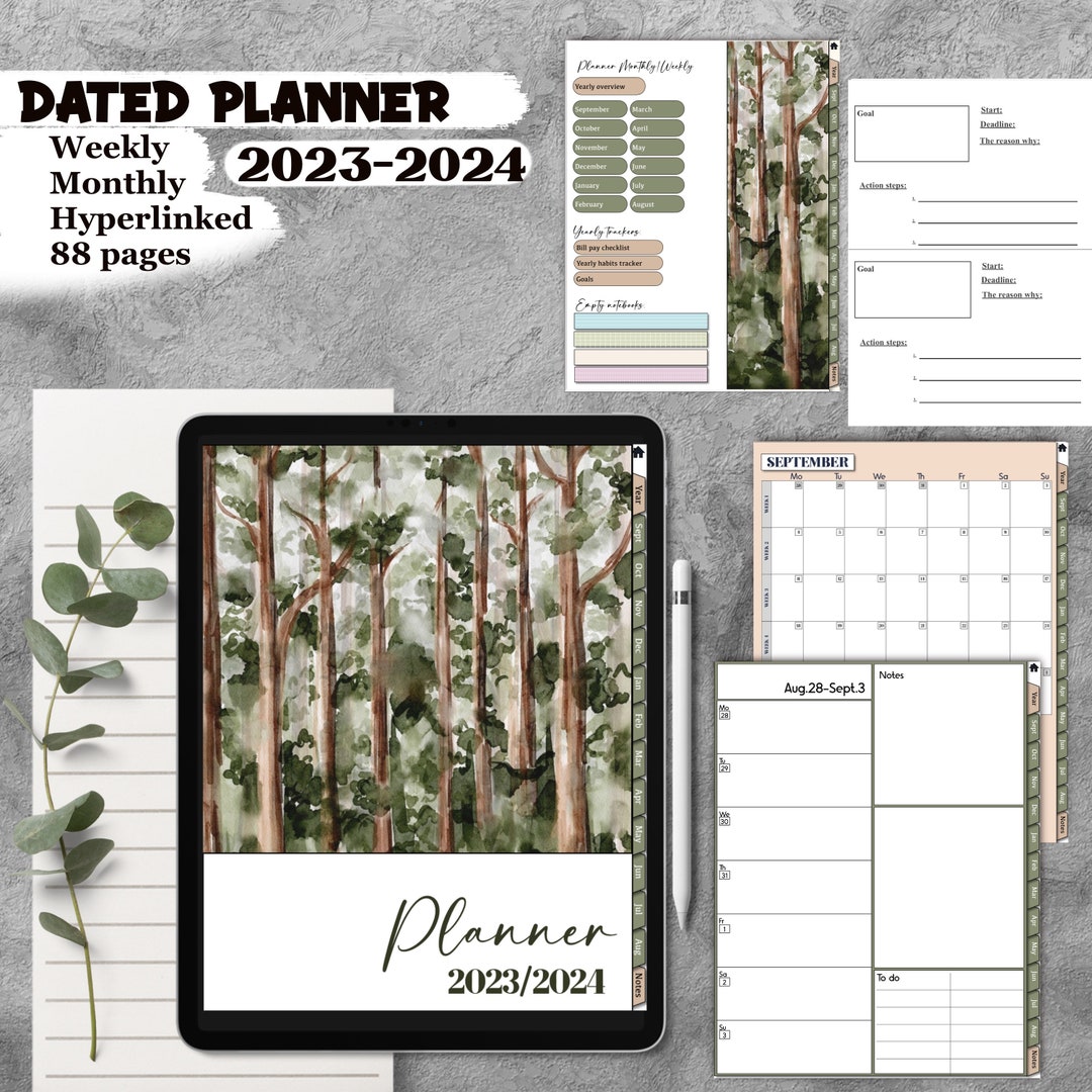 Jw 2024 Dated Yearly Digital Planner Goodnotes Weekly Monthly Etsy