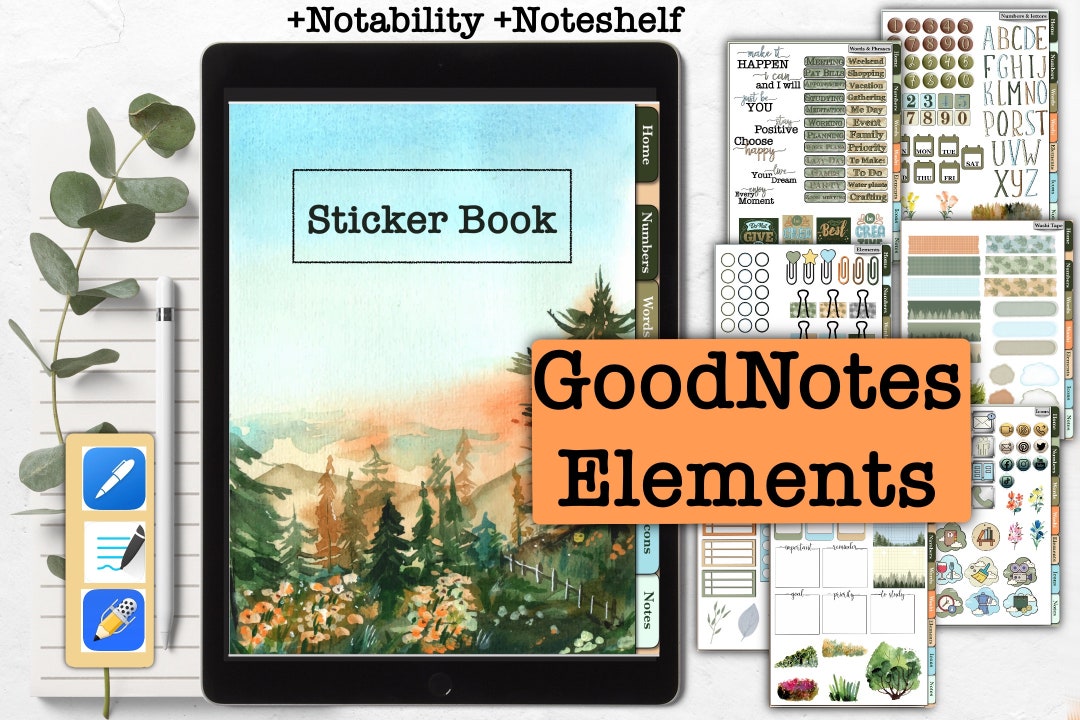 Digital Stickers for Goodnotes Notability Noteshelf Functional Elements ...