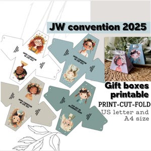 Boîte cadeau JW convention 2025 imprimable, sac cadeau de culte pur, idée de cadeaux pour enfants, cadeau, téléchargement numérique encourageant l'impression