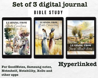 Set of digital notebooks planner, Bible journal, broadcasting, service, meetings notes stickers GoodNotes Samsung notes Noteshelf Notability