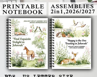 2in1 Assembly printable Notebook 2026 2027 stationary, With Branch Representative and circuit overseer, journal diy print yourself