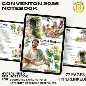 Convention 2026 digitale PDF Notizbuch, Eternal Happiness Programm GoodNotes Samsung Notizen Notability