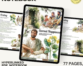 Convention 2026 digital PDF notebook, Eternal Happiness program GoodNotes Samsung notes Notability