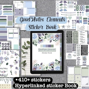 Digital GoodNotes Elements Functionele stickers voor planner en notitieboekje, stickerboek, voorgesneden minimalistische png-stijl. voor iPad-planner