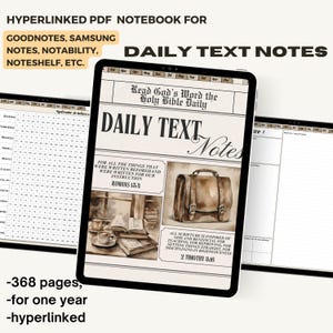 Dagelijkse tekstnotities JW, digitaal notitieboekje waarin de Schriften worden onderzocht. GoodNotes, Samsung-notities, Noteshelf, notability, iOS Android. persoonlijke studie