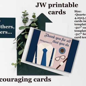 JW Karte für ältere Brüder Pionier druckbare Krawatte Jacke Beileidskarten Bibel Zitat Ermutigung JW digitale Schrift