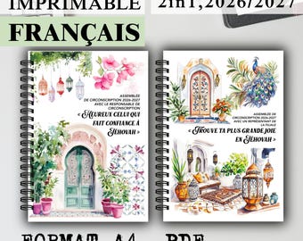 French 2in1 Assembly printable Notebook 2026 2027 stationary, With Branch Representative and circuit overseer, journal diy print yourself