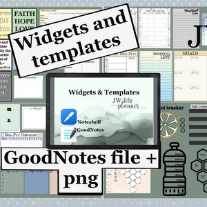 JW GoodNotes Noteshelf Digital templates widgets  Elements  stickers for plannlers, sticker book, bullet journal pre-cropped PNG. iPad