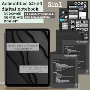 JW assembly 2in1 dark mode  Digital notebook circuit assemblies eagerly Wait Jehovah, into God’s rest, meetings notes convention, 2023 2024