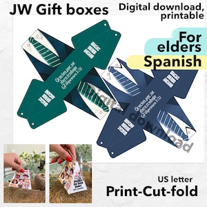 Caja de regalo imprimible para hermanos de la escuela de ancianos en español de JW, bolsa de regalo para ancianos, regalo de pioneros, descarga digital, imprimible alentador