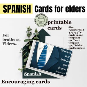 Card For elders Spanish tarjeta  brothers pioneers printable tie jacket sympathy cards Bible quote encouragement digital scripture