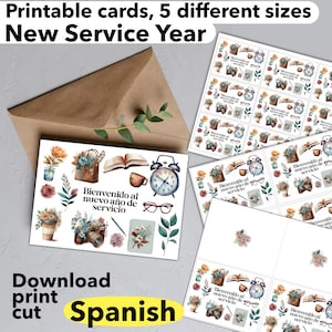 JW New service year card Spanish 2023 2024 pioneer gift. Enjoy your ministry gift. JW stationary printable greeting card